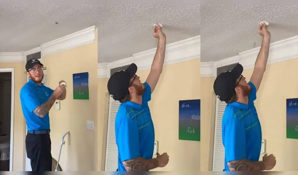 El hombre no pensó que el animal le caería encima. Foto: composición LR/captura de YouTube/ViralHog El hombre no pensó que el animal le caería encima. Foto: composición LR/captura de YouTube/ViralHog