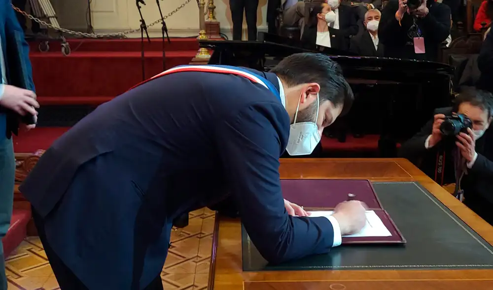 La presentación oficial del texto constitucional será aprobado o rechazado en el plebiscito de salida de septiembre. Foto: captura de video/La Tercera