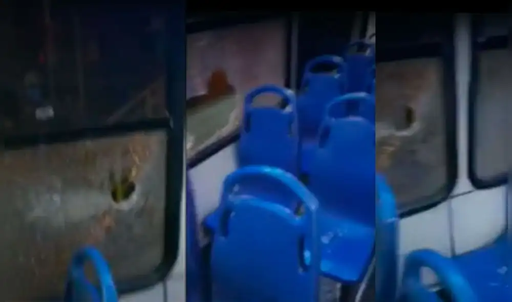 En el día 1 de la paralización, un bus de transporte público fue apedreado por vándalos en Puente Piedra. Foto: captura de América TV