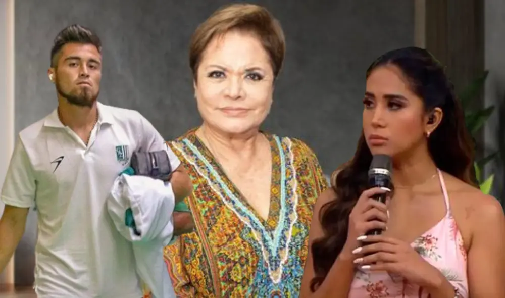 Rosario Sasieta aconseja al MIMP retirar a la hija de Melissa Paredes y Rodrigo Cuba del hogar materno y paterno. Foto: Composición LR / Captura de América TV / Difusión