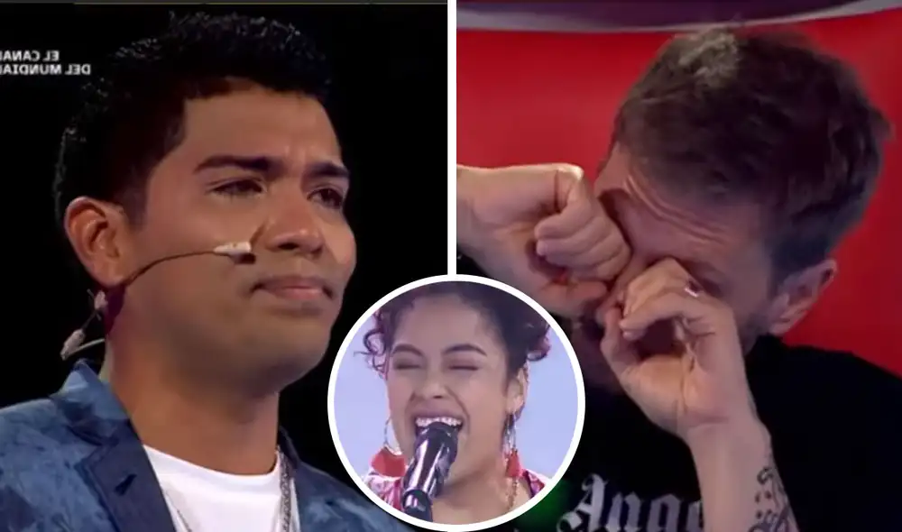 Christian Yaipén y Noel Schajris se emocionaron en el primer capítulo de "La voz". Foto: captura Latina