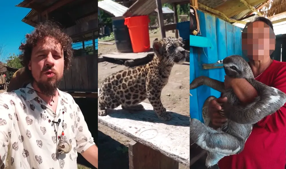 Luisito Comunica se preocupó por cómo locales de la comunidad de Puerto Miguel obtenían a diversos animales silvestres. Foto. Luisito Comunica/captura de YouTube