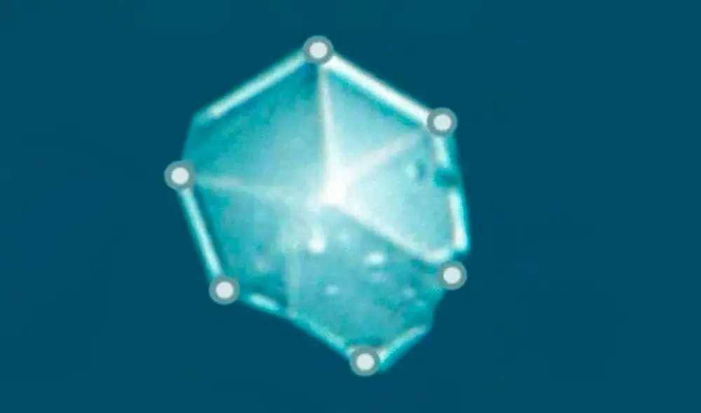 Uno de los cristales encontrados, en primer plano. Foto: Taskaev et al. Uno de los cristales encontrados, en primer plano. Foto: Taskaev et al.