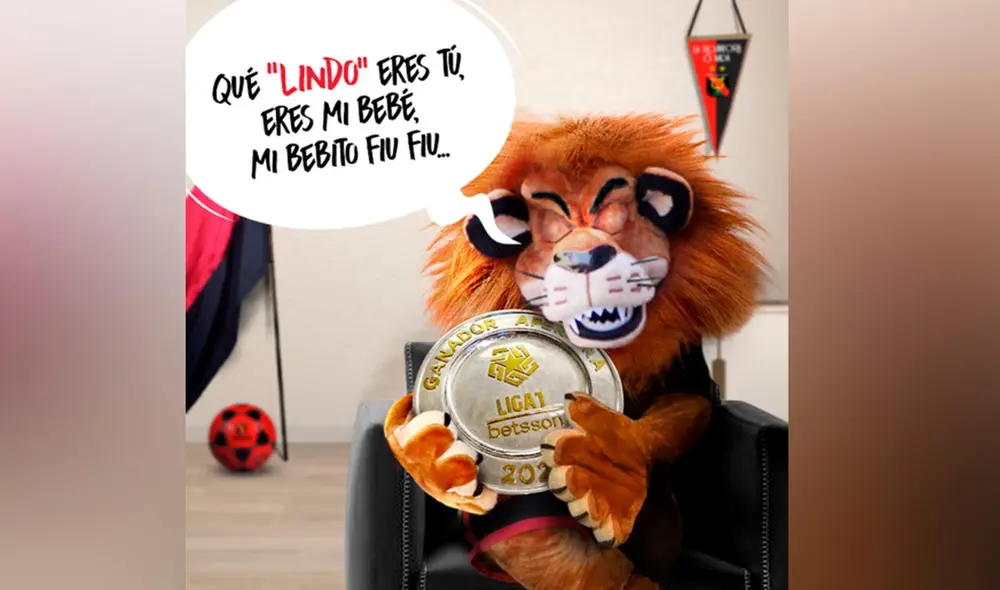 Leoncco, mascota del equipo dominó, es el protagonista del post de Melgar. Foto: FBC Melgar Leoncco, mascota del equipo dominó, es el protagonista del post de Melgar. Foto: FBC Melgar