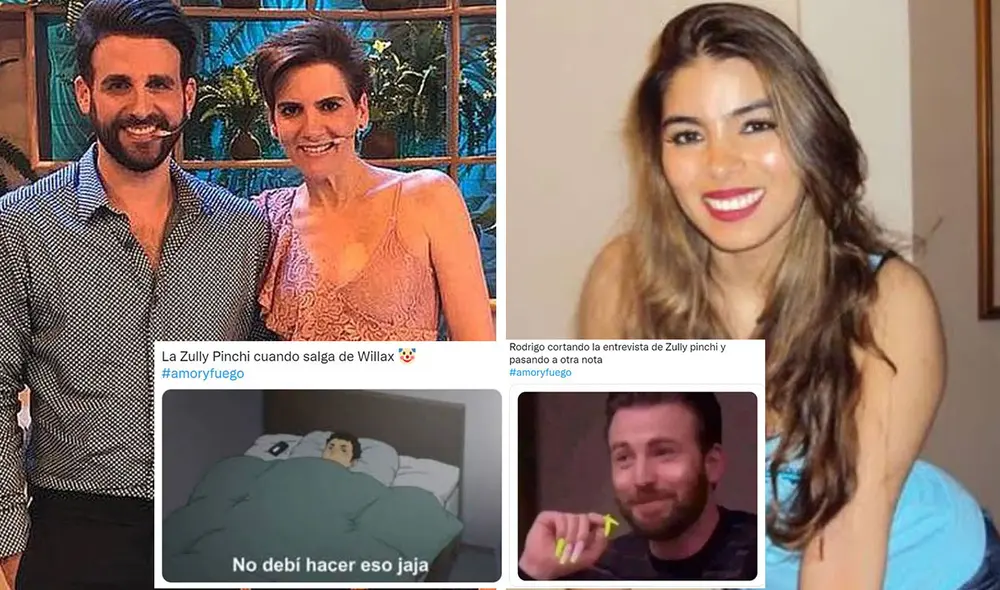 Zully Pinchi visitó el set de "Amor y fuego" para hablar de su vínculo con Martín Vizcarra. Foto: Willax/Instagram Zully Pinchi/Twitter