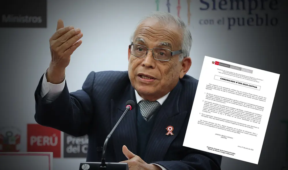 El titular del PCM volvió a causar polémica por sus declaraciones. Foto: composición/CCFFAA/La República