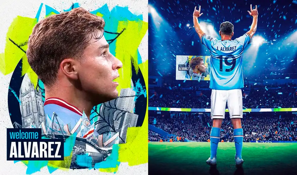 Julián Álvarez jugará por primera vez en Europa. Foto: composición LR/Manchester City