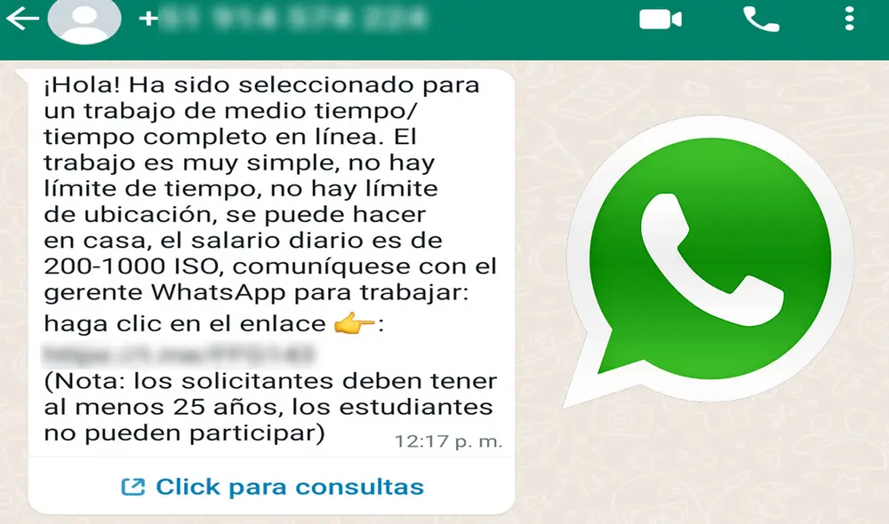 Debes hacer caso omiso a estas estafas que circulan por WhatsApp. Foto: composición LR/WhatsApp