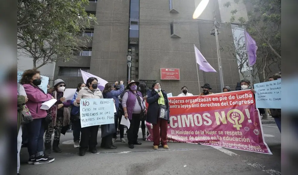 Colectivos piden que no se cambie el nombre del MIMP. Foto: Antonio Melgarejo/La República Colectivos piden que no se cambie el nombre del MIMP. Foto: Antonio Melgarejo/La República