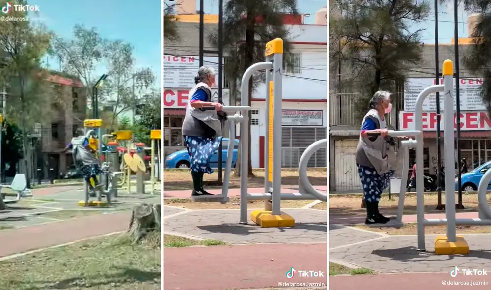 La anciana estaba trabajando y al pasar por una de las colonias de México quiso curiosear en la máquina. Foto: composición LR/captura de TikTok/@delarosa.jazmin La anciana estaba trabajando y al pasar por una de las colonias de México quiso curiosear en la máquina. Foto: composición LR/captura de TikTok/@delarosa.jazmin