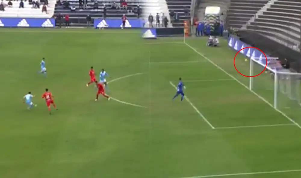 Diego Buonanotte casi sorprende al portero de Sport Huancayo. Foto: captura de Gol Perú Diego Buonanotte casi sorprende al portero de Sport Huancayo. Foto: captura de Gol Perú