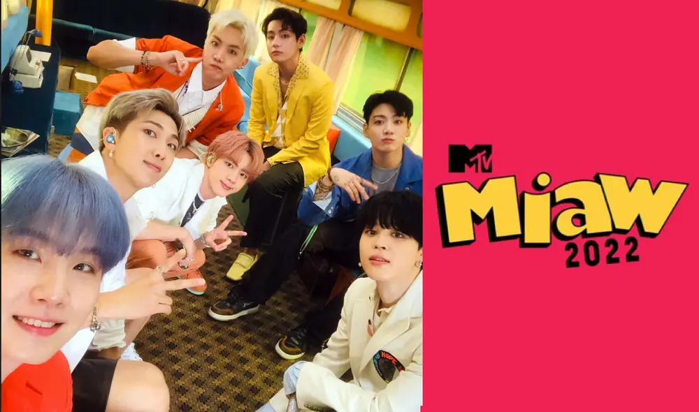 Fans en Latinoamérica reconocen a BTS como uno de sus favoritos en los MTV MIAW 2022, premios pregrabados que estarán siendo transmitido el 10 de julio. Foto: composición Hybe Fans en Latinoamérica reconocen a BTS como uno de sus favoritos en los MTV MIAW 2022, premios pregrabados que estarán siendo transmitido el 10 de julio. Foto: composición Hybe