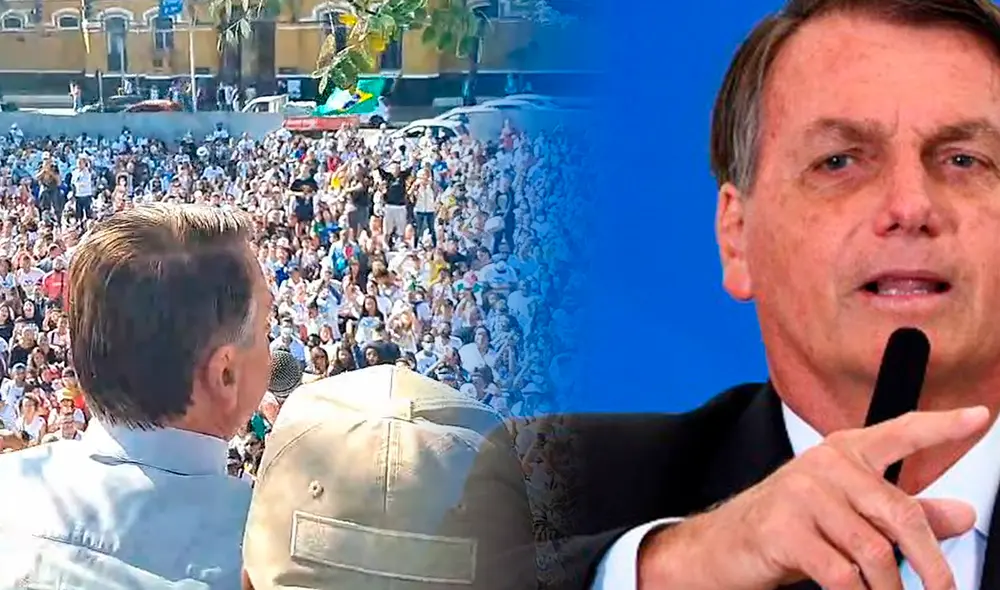 Jair Bolsonaro habla durante la "Marcha para Jesús". Foto: composición LR/UOL/AFP Jair Bolsonaro habla durante la "Marcha para Jesús". Foto: composición LR/UOL/AFP