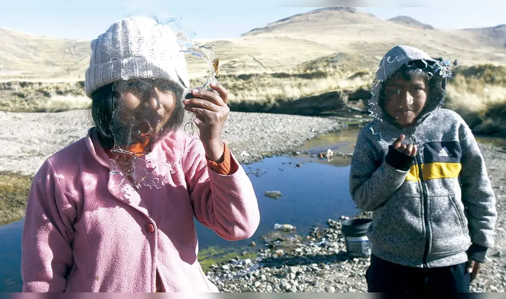 Malcomayo. Se localiza a más de cuatro mil metros de altura. Hasta ahí llegan los puneños para elaborar chuño, la papa seca componente de la dieta diaria.