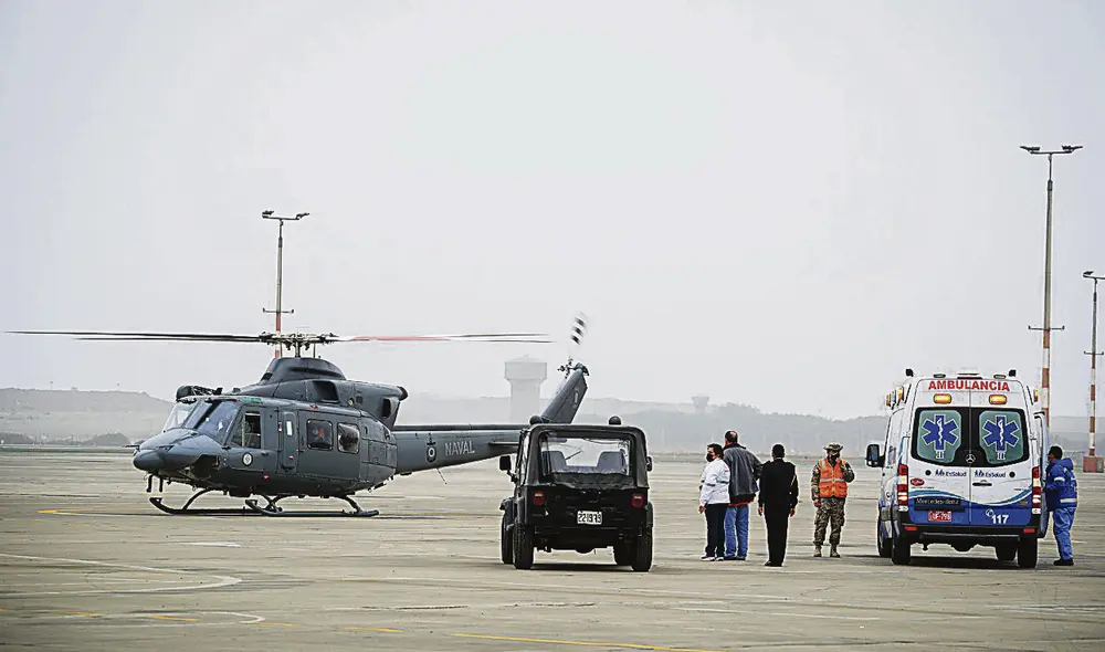Operativo. Los órganos fueron traídos en dos aviones al Grupo Aéreo N° 8 y luego llevados en helicóptero al hospital Rebagliati. Foto: difusión