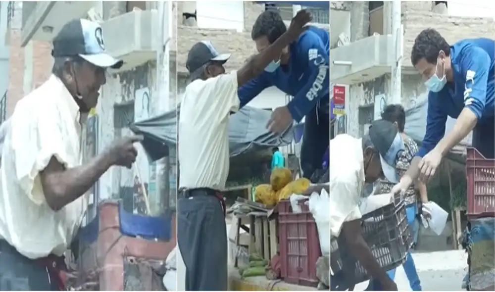 Youtuber peruano compra toda la mercadería de un anciano que trabaja honradamente en las calles. Video: DescoCaosTV/YouTube