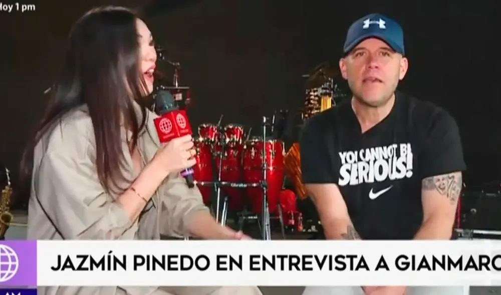 Jazmín Pinedo entrevistó a Gian Marco. Foto: captura América TV Jazmín Pinedo entrevistó a Gian Marco. Foto: captura América TV