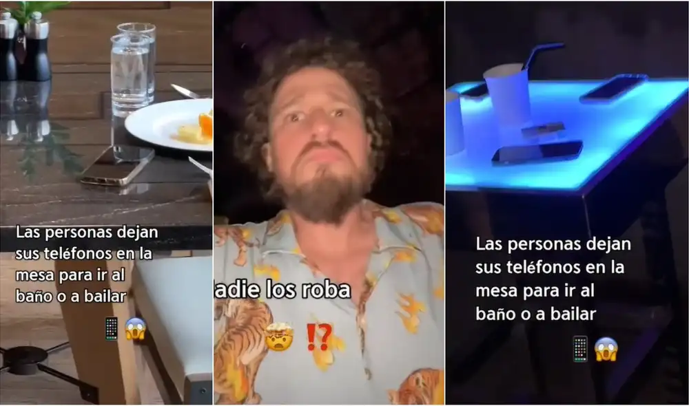 Jóvenes dejan sus teléfonos en la mesa de una discoteca, nadie los roba y escena sorprende. Video: Luisito Comunica Descocaos/YouTube