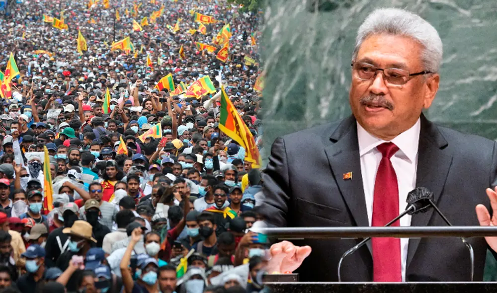 Presidente de Sri Lanka había intentado huir en un buque de la Marina antes de abandonar el país en avión militar. Foto: composición LR/ EFE