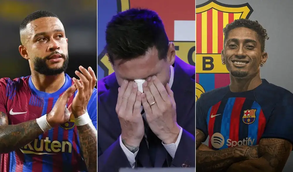 Memphis Depay y Raphinha son algunos de los fichajes que logró el FC Barcelona tras la salida de Messi. Foto: Composición/FC Barcelona. Memphis Depay y Raphinha son algunos de los fichajes que logró el FC Barcelona tras la salida de Messi. Foto: Composición/FC Barcelona.