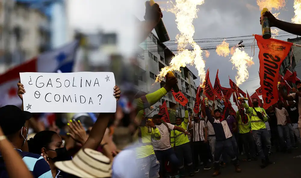 Docentes marcharon exigiendo al Gobierno de Laurentino Cortizo el congelamiento del alto costo de los alimentos y el combustible. Foto: composición LR/EFE Docentes marcharon exigiendo al Gobierno de Laurentino Cortizo el congelamiento del alto costo de los alimentos y el combustible. Foto: composición LR/EFE