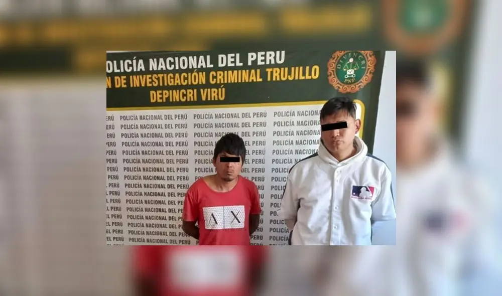 Los sujetos ‘Jhonatan’ y ‘Juancho’ fueron intervenidos en el distrito de Chao. Foto: PNP Los sujetos ‘Jhonatan’ y ‘Juancho’ fueron intervenidos en el distrito de Chao. Foto: PNP