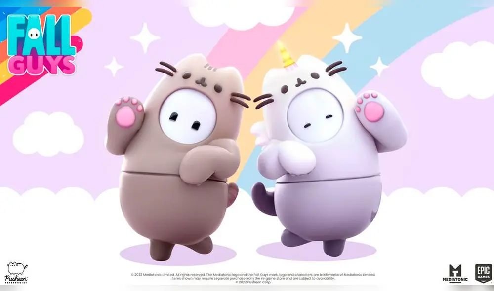 Los disfraces de Pusheen estarán disponibles en la tienda de Fall Guys hasta el 18 de julio. Foto: Fall Guys