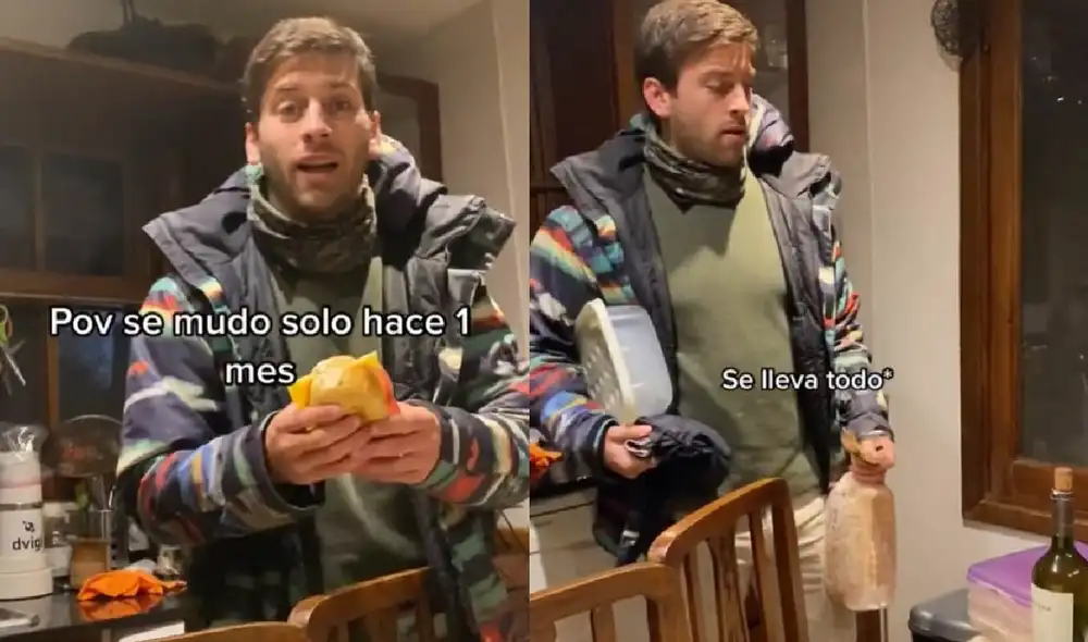 El joven sorprendió en las redes sociales con su técnica para no pasar hambre. Foto: composición LR/ captura LR/ @malenamadero El joven sorprendió en las redes sociales con su técnica para no pasar hambre. Foto: composición LR/ captura LR/ @malenamadero