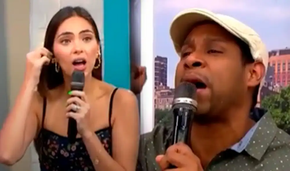 Natalie Vértiz no se dejó amilanar por los comentarios de 'Giselo' Dávila y lo 'cuadró' en vivo. Foto: composición LR/captura América TV Natalie Vértiz no se dejó amilanar por los comentarios de 'Giselo' Dávila y lo 'cuadró' en vivo. Foto: composición LR/captura América TV