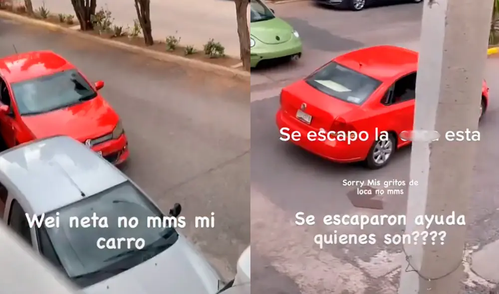 La joven se indignó al observar que el vehículo que choco a su carro se dio a la fuga. Foto: composición LR/ captura de TikTok/ @sabrinapinto123 La joven se indignó al observar que el vehículo que choco a su carro se dio a la fuga. Foto: composición LR/ captura de TikTok/ @sabrinapinto123