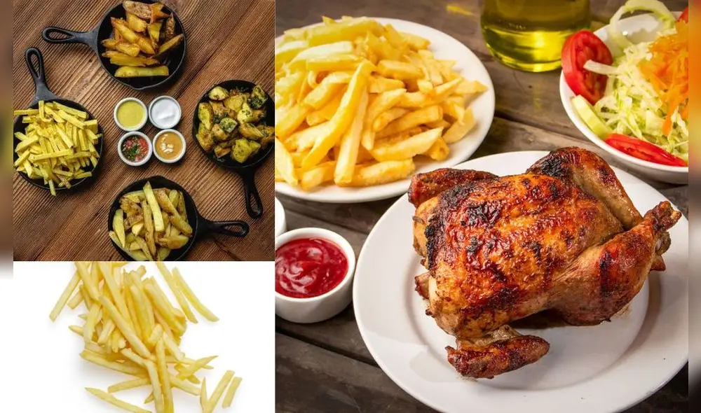 Las pollerías de Lima acompañan el pollo a la brasa con papas, pero la mayoría son congeladas. Foto: composición LR/La Leña/Buenazo/Unplash