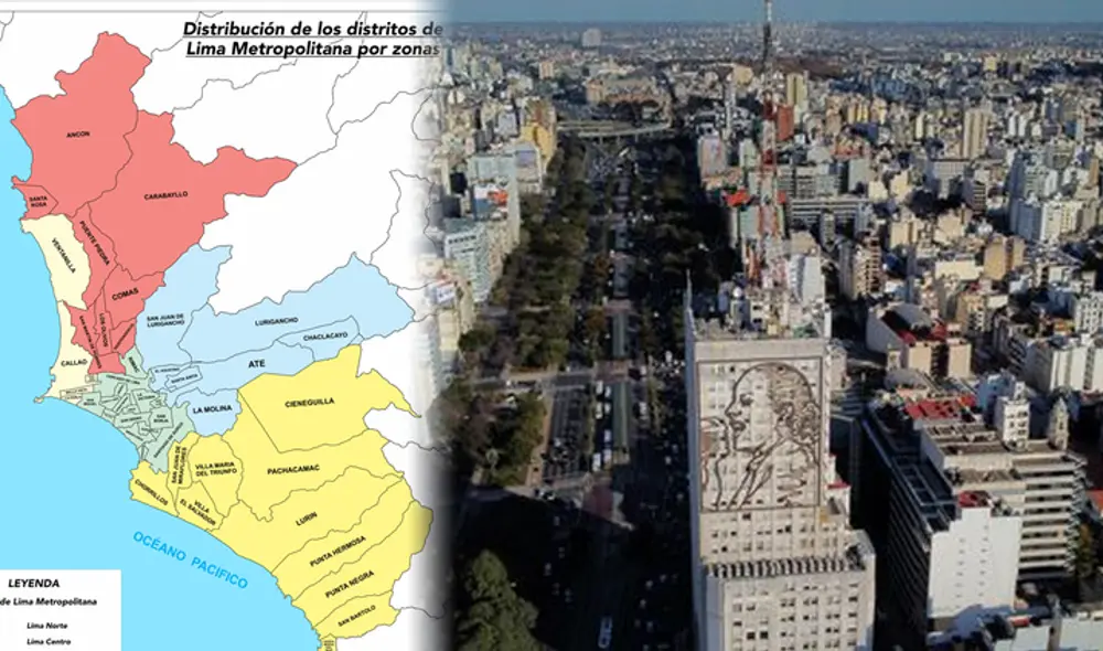 Lima Metropolitana sería dividida en Lima Norte, Lima Sur, Lima Centro, Lima Este y Lima Balnearios. Foto: composición Fabrizio Oviedo LR/Wikipedia/La República.