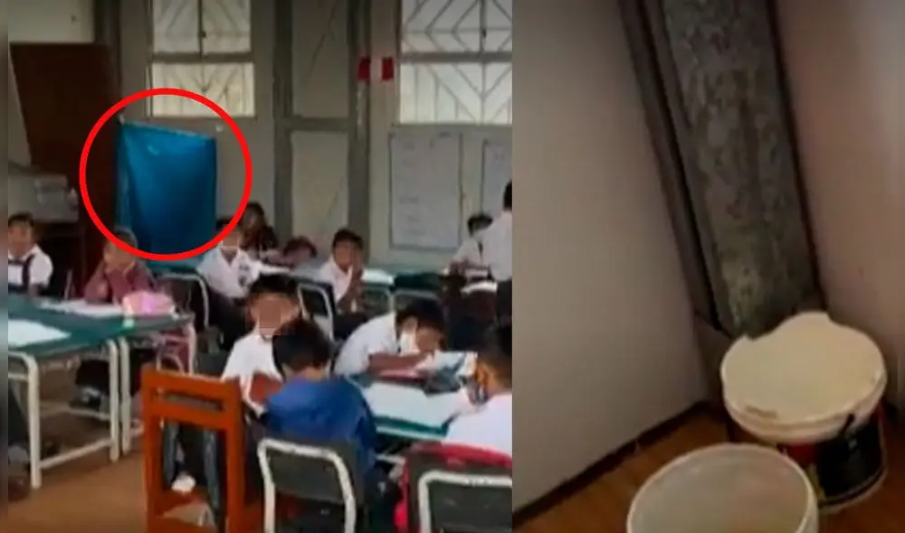 Las más afectadas son las niñas, a las que se les ha acondicionado un espacio bastante precario dentro del salón de clases. Foto: captura de Canal N