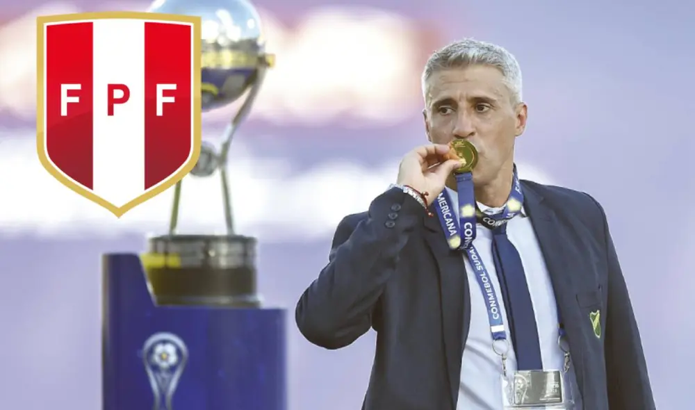 Hernán Crespo fue campeón de la Copa Sudamericana 2020. Foto: AFP