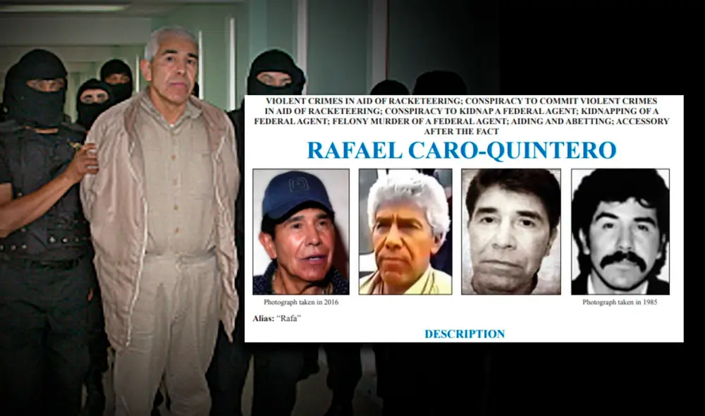 México detuvo a histórico narcotraficante Rafael Caro Quintero, buscado por EE. UU. Foto: composición de Fabricio Oviedo/La República/AFP México detuvo a histórico narcotraficante Rafael Caro Quintero, buscado por EE. UU. Foto: composición de Fabricio Oviedo/La República/AFP