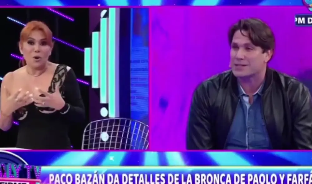 Paco Bazán tuvo una curiosa reacción cuando Magaly Medina terminó la entrevista. Foto: captura de ATV Paco Bazán tuvo una curiosa reacción cuando Magaly Medina terminó la entrevista. Foto: captura de ATV
