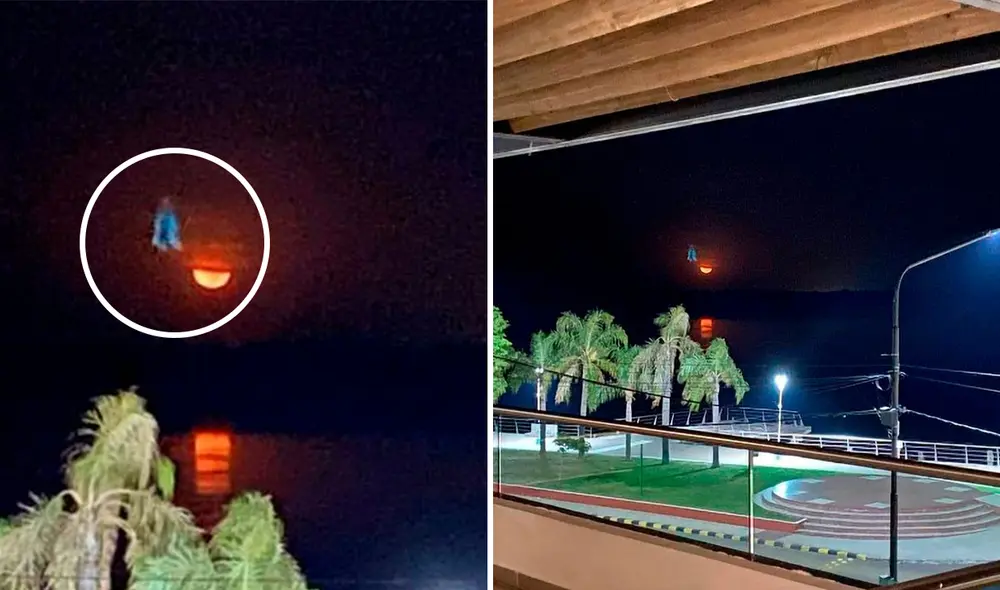 En la fotografía compartida por los testigos, se aprecia una imagen similar a la Virgen María, con un tocado y ropa azul. Foto: composición LR / CEN