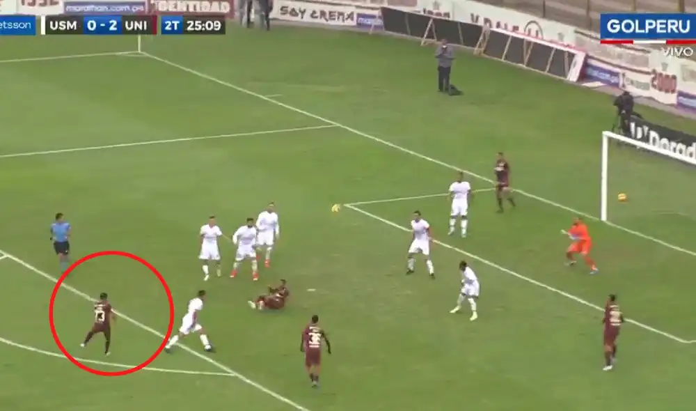 Guivin anotó su primer gol con la U. Foto: captura GolPerú. Guivin anotó su primer gol con la U. Foto: captura GolPerú.