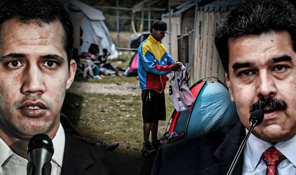 El líder opositor Juan Guaidó arremetió una vez más contra Nicolás Maduro sobre la situación de los migrantes y refugiados venezolanos. Foto: composición LR/AFP El líder opositor Juan Guaidó arremetió una vez más contra Nicolás Maduro sobre la situación de los migrantes y refugiados venezolanos. Foto: composición LR/AFP