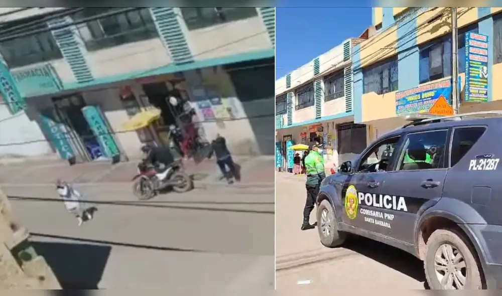 Raudamente ingresaron a la tienda de distribución de pollos y, tras apoderarse del dinero, subieron a la moto. Foto: PNP