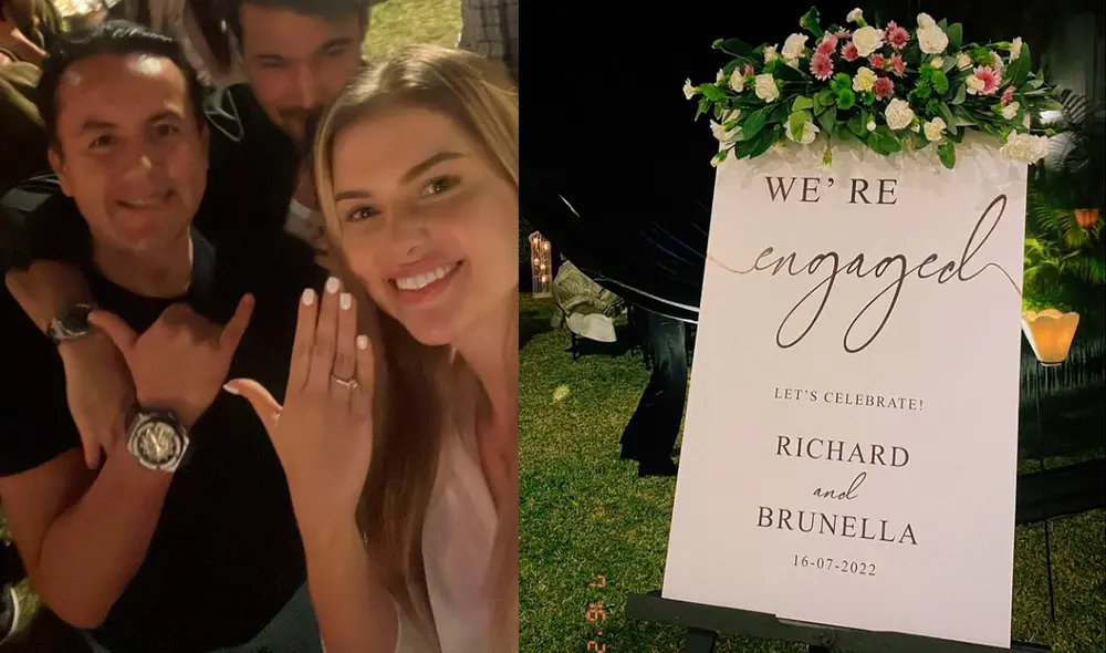 Boda en camino. La influencer y el político sellaron su amor en evento íntimo donde anunciaron sus planes de casarse. Foto: composición LR / Brunella Horna/Instagram