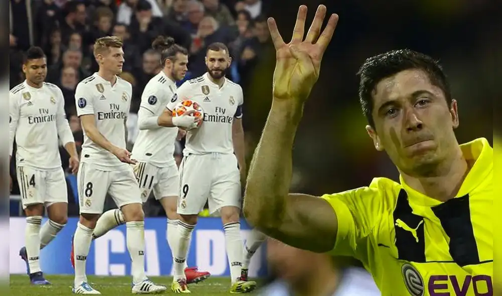 Robert Lewandowski eliminó al Real Madrid de la Champions League 2012/13. Foto: composición LR/Marca/UEFA Robert Lewandowski eliminó al Real Madrid de la Champions League 2012/13. Foto: composición LR/Marca/UEFA
