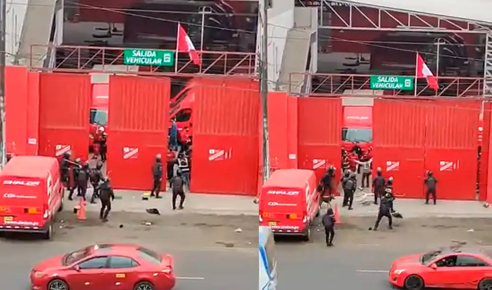Trabajadores de empresa de carga clausurada pelean con fiscalizadores. Foto captura TikTok