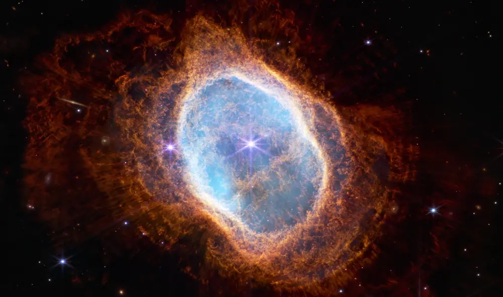 Imagen a color de la Nebulosa del Anillo Sur captada por el telescopio espacial James Webb. Foto: NASA/ESA/CSA/STScI