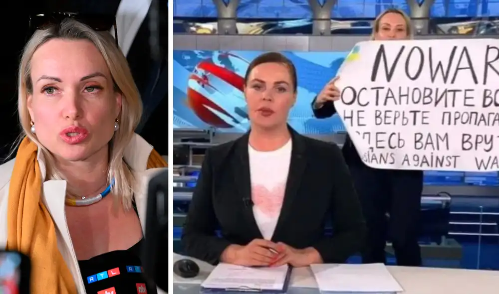 Marina Ovsyannikova, editora de la emisora estatal Channel One que protestó contra la acción militar rusa en Ucrania. Foto: composición LR/AFP Marina Ovsyannikova, editora de la emisora estatal Channel One que protestó contra la acción militar rusa en Ucrania. Foto: composición LR/AFP