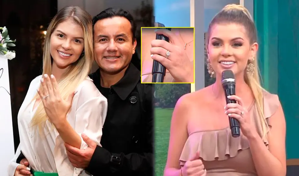 Brunella Horna se casará con Richard Acuña. Foto: Instagram / Brunella Horna / capturas América TV