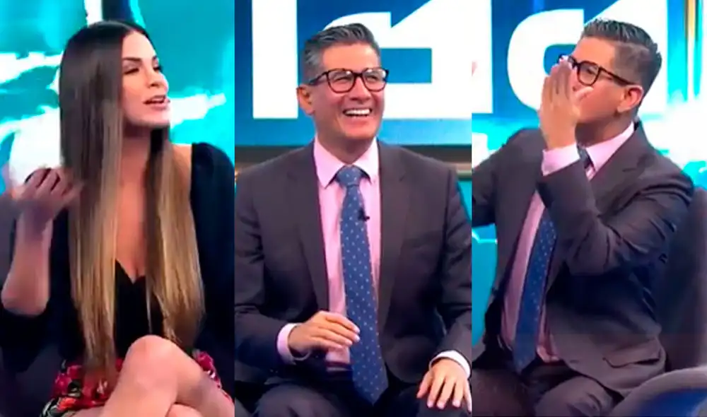 Erick Osores mandó piropo a Sully Sáenz y la invitó a sentarse en el set de "Fútbol en América". Foto: captura de América TV Erick Osores mandó piropo a Sully Sáenz y la invitó a sentarse en el set de "Fútbol en América". Foto: captura de América TV