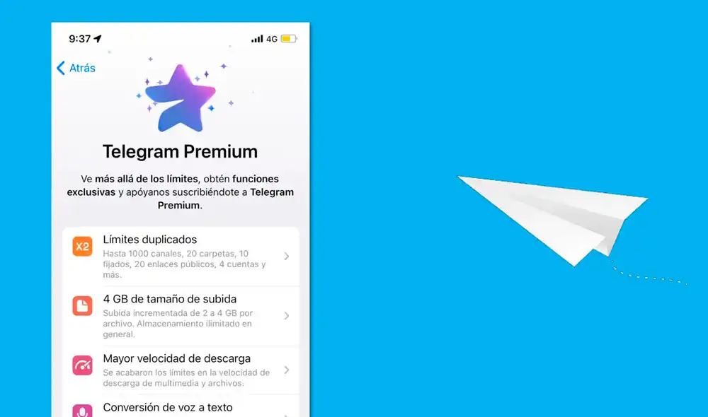 La versión premium de Telegram tiene un precio de 4,99 dólares. Foto: Omicrono