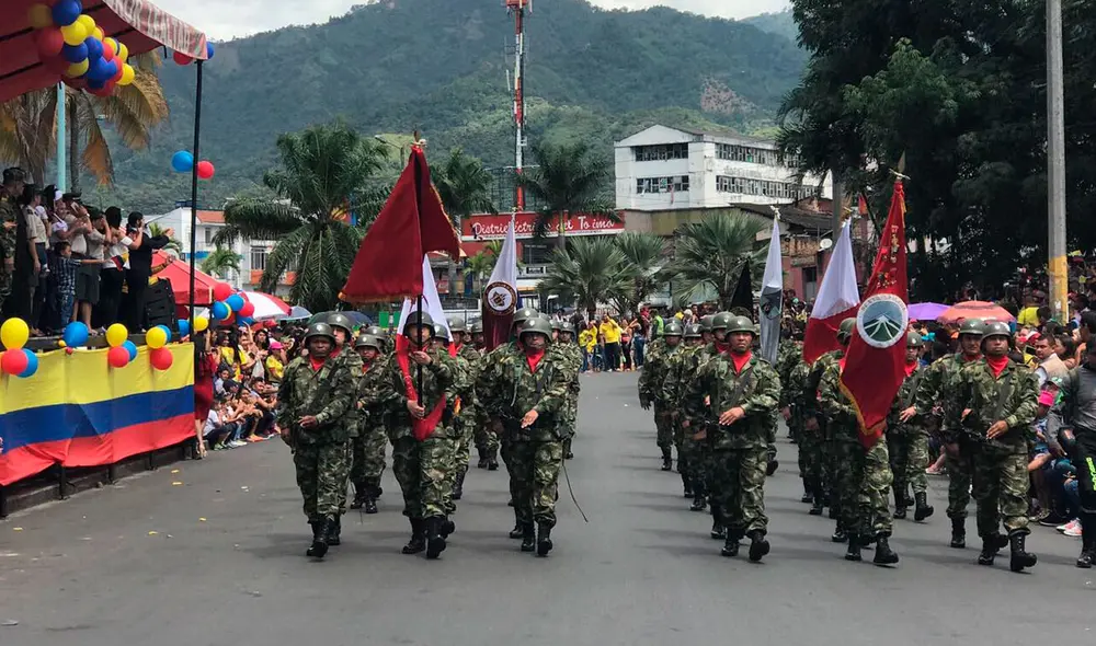 El Desfile Militar es una de las principales actividades del 20 de julio en Ibagué y toda Colombia. Foto: Ejercito_Div5 / Twitter