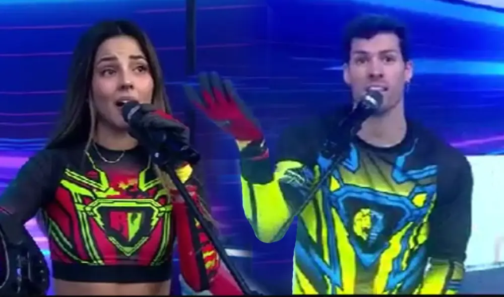 Luciana Fuster y Patricio Parodi durante la edición del 18 de julio de "EEG". Foto: captura América TV Luciana Fuster y Patricio Parodi durante la edición del 18 de julio de "EEG". Foto: captura América TV
